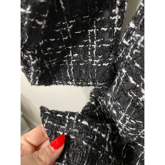 New Julia Jordan Ruffle Hen Long Sleeve Tweed Dress Size 8 - Picture 4 of 5